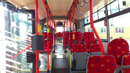 Interiér Trolejbusu Škoda 31 Tr SOR na Dni otvorených dverí (DOD) v DPB 2014-----Autor:Branislav Bednár